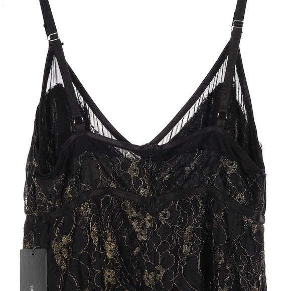 Lulu's Shine in the night Gold Black Lace Dress Medium NWT - Picture 10 of 11